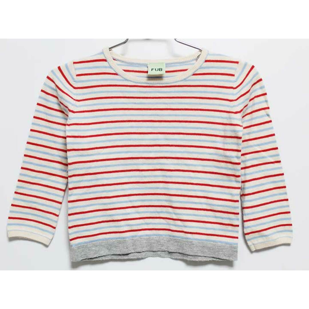 ‡ファブ/FUB‡90cm ニット/セーター 白×赤【中古】子供服 キッズ kids ベビー服 baby 男の子 女の子 春秋  tops 312042 キッズ/ベビー/マタニティのベビー服(~85cm)(ニット/セーター)の商品写真