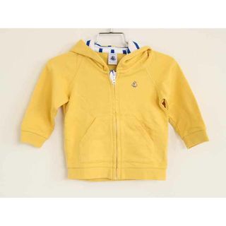 プチバトー(PETIT BATEAU)の†プチバトー/PETIT BATEAU†74cm(12M) フード付トレーナー/パーカー/スウェット/スエット 黄【中古】子供服 キッズ kids ベビー服 baby 男の子 女の子 春秋 tops 322042(その他)