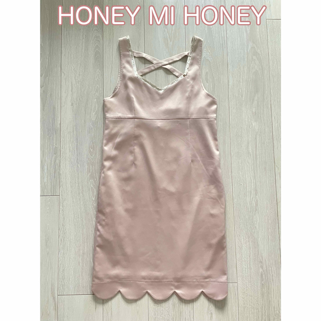 Honey mi Honey(ハニーミーハニー)のHONEY MI HONEY サテンワンピース レディースのワンピース(ひざ丈ワンピース)の商品写真