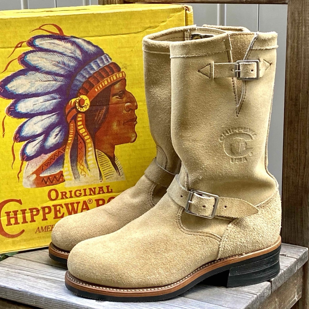 CHIPPEWA(チペワ)のCHIPPEWA チペワ エンジニアブーツ スエード PT83 黒タグ 7E メンズの靴/シューズ(ブーツ)の商品写真