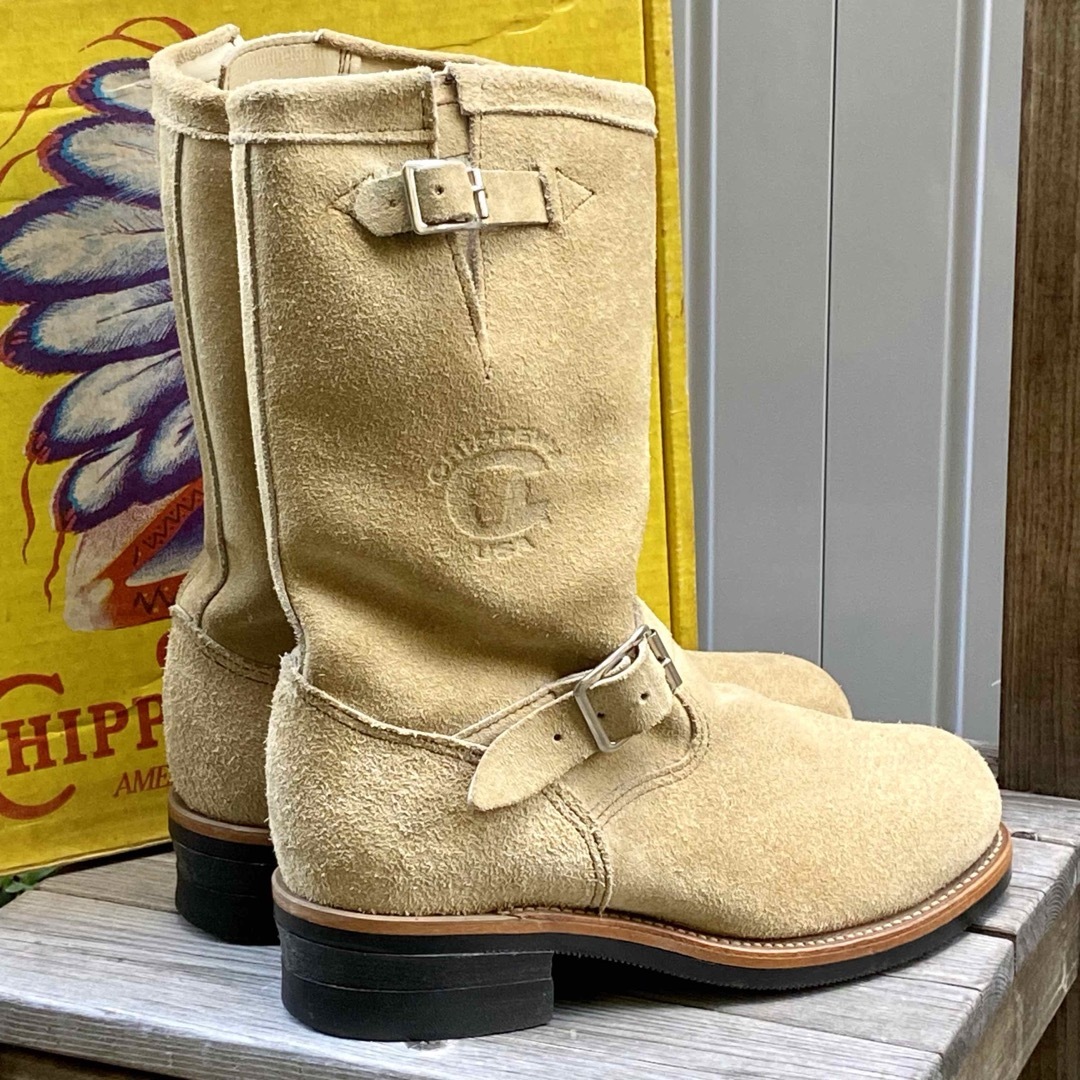 Chippewa エンジニアブーツ スエード PT83 黒タグ USA製ハロー出品古着