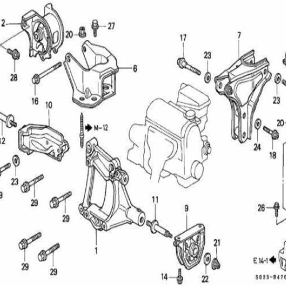 ホンダ(ホンダ)のホンダ E-EL1 オルティア ブラケット エンジンリヤーマウンテイング 自動車/バイクの自動車(車種別パーツ)の商品写真