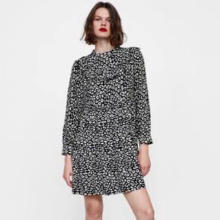 ザラ(ZARA)のZARA ワンピース レオパード Mサイズ(ひざ丈ワンピース)