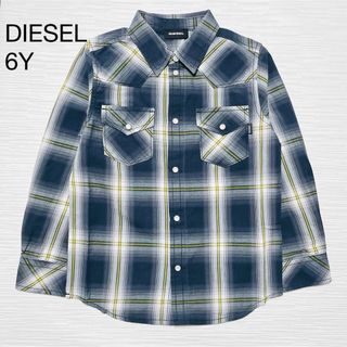 DIESEL - DIESEL ディーゼル Kids チェック シャツ 長袖 ブラック 6Y　新品