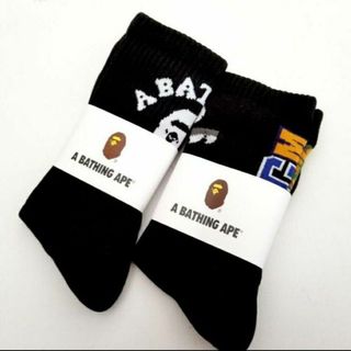 A BATHING APE - 新品未使用　A BATHING APE 　エイプ　靴下 ソックス　黒白2足