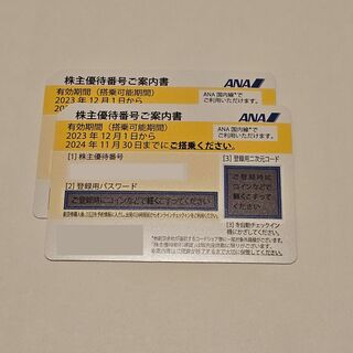 ANA 株主優待券 2 枚 ラクマパック 匿名配送 送料込(航空券)