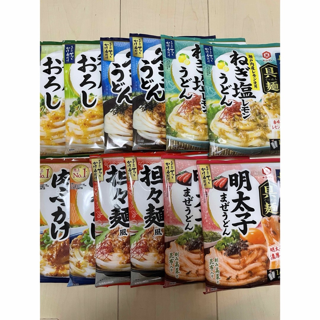 キッコーマン 具麺 うどん ６種類　12袋  24食　ぐーめん　具入りのめんつゆ 食品/飲料/酒の食品(調味料)の商品写真