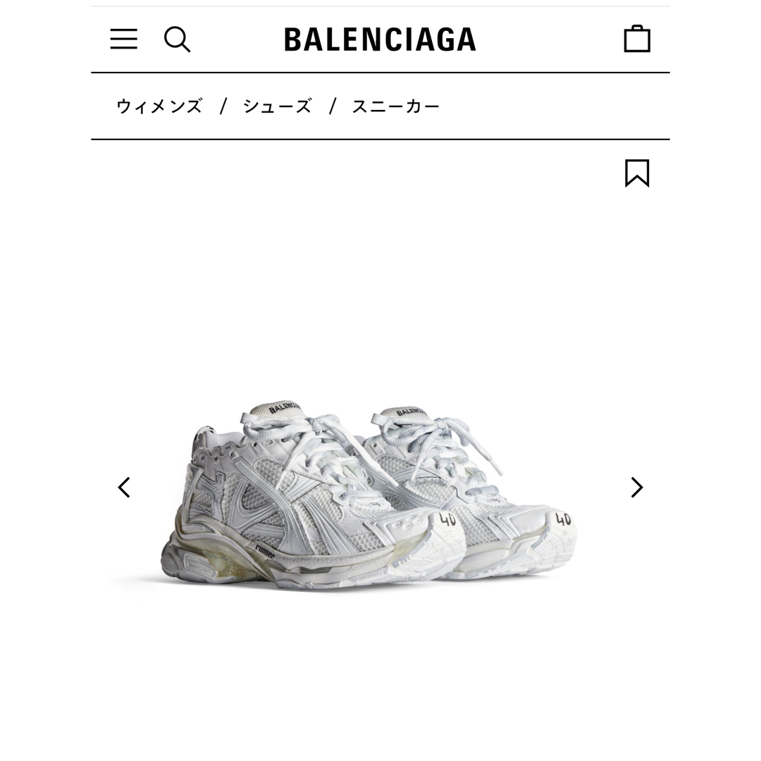 Balenciaga(バレンシアガ)のホワイト の ウィメンズ RUNNER スニーカー レディースの靴/シューズ(スニーカー)の商品写真