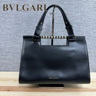 BVLGARI - BVLGARI レザー トートバッグ 大容量 ダークブラウン 