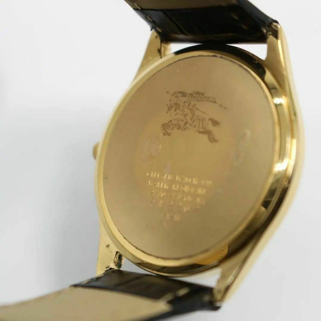 BURBERRY(バーバリー)のバーバリー Burberrys メンズ クォーツ腕時計 ゴールド レザーベルト メンズの時計(腕時計(アナログ))の商品写真