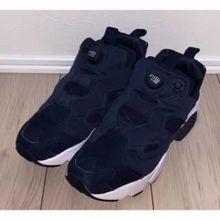 リーボック(Reebok)の25.5cm 良品 REEBOK INSTA PUMP FURY OG 紺 白(スニーカー)