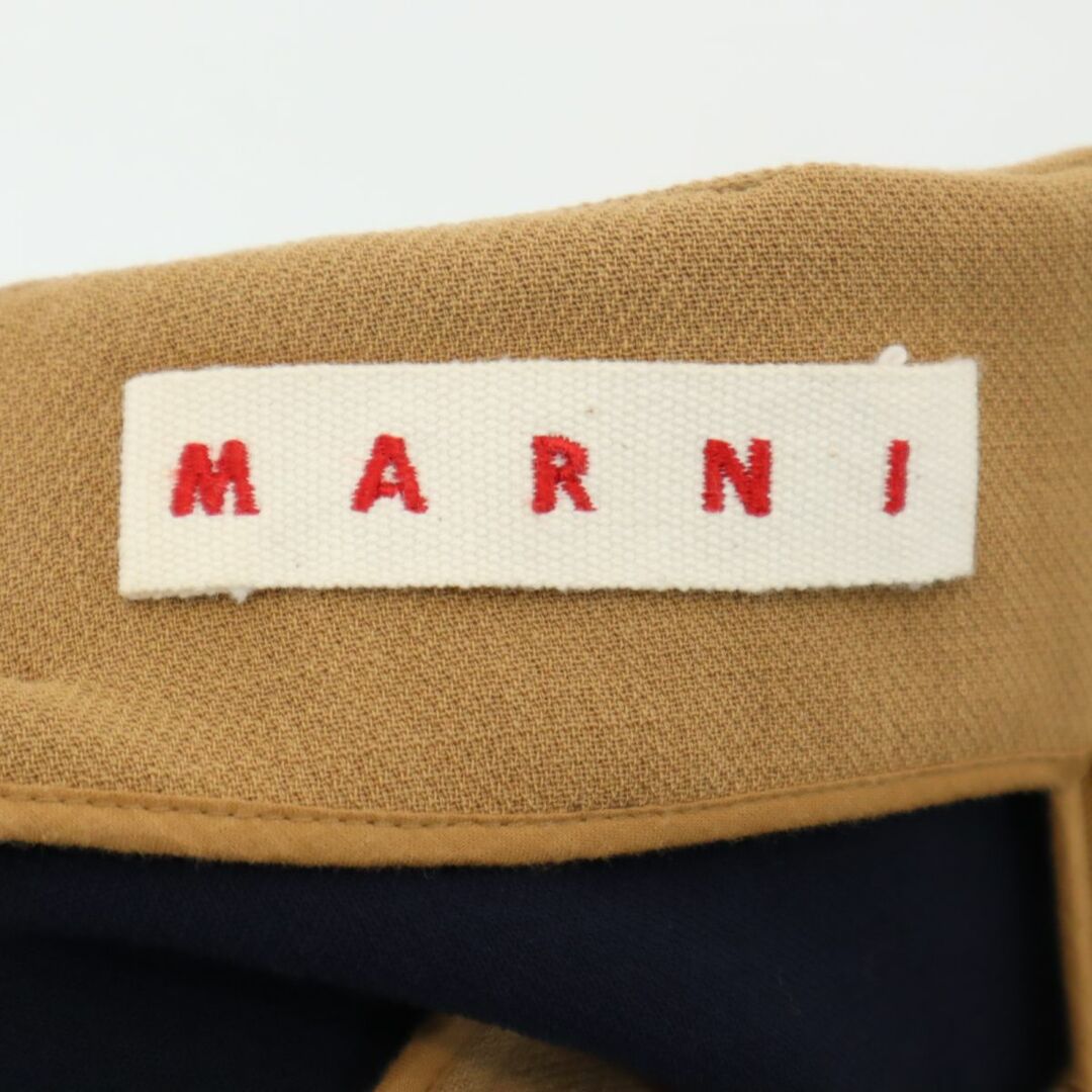 Marni(マルニ)のマルニ 配色 ミディスカート 38 ブラウン系×紺 MARNI バックジップ レディース 古着 【240310】 レディースのスカート(ひざ丈スカート)の商品写真