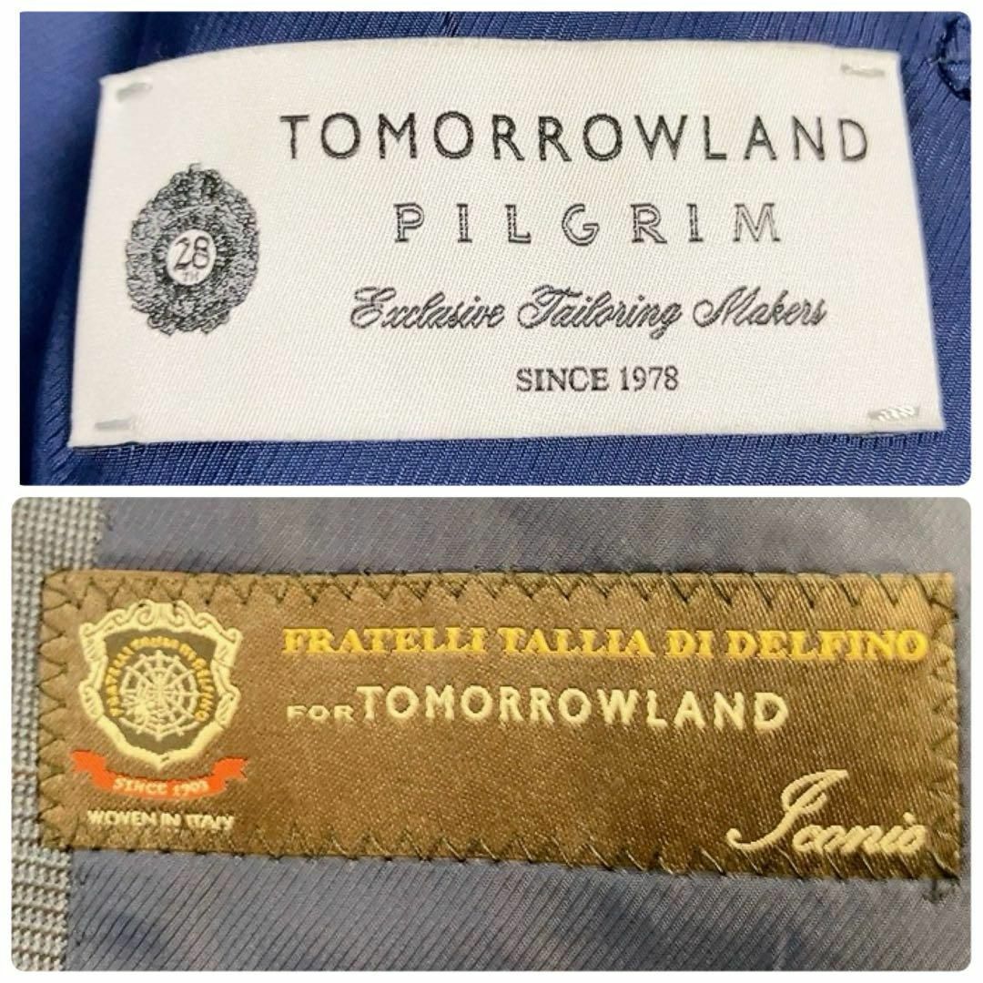 TOMORROWLAND(トゥモローランド)の【シルク】TOMORROWLAND PILGRIM　スーツ　ネイビー　チェックL メンズのスーツ(セットアップ)の商品写真