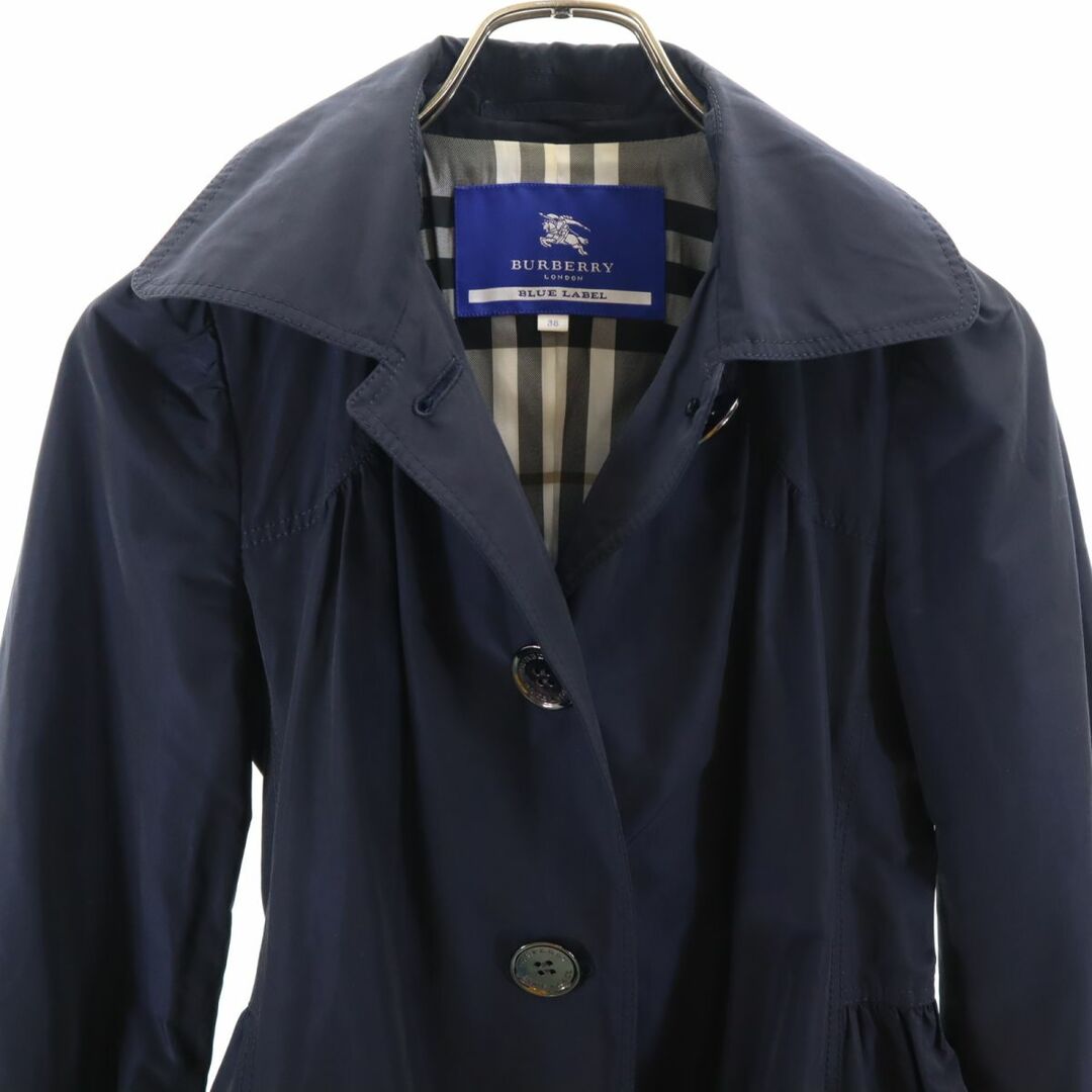 BURBERRY BLUE LABEL(バーバリーブルーレーベル)のバーバリーブルーレーベル ハーフ ジャケット 38 ネイビー BURBERRY BLUE LABEL LONDON レディース 古着 【240310】 レディースのジャケット/アウター(その他)の商品写真