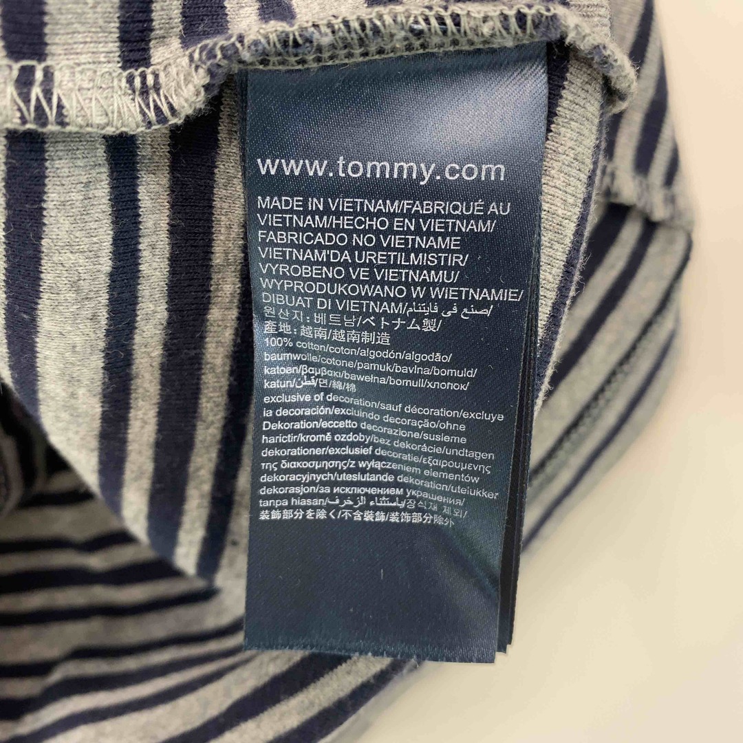 TOMMY HILFIGER(トミーヒルフィガー)のTOMMY HILFIGER レディース トミーヒルフィガー Tシャツ カットソー七部 ボーダー チャコール レディースのトップス(Tシャツ(長袖/七分))の商品写真