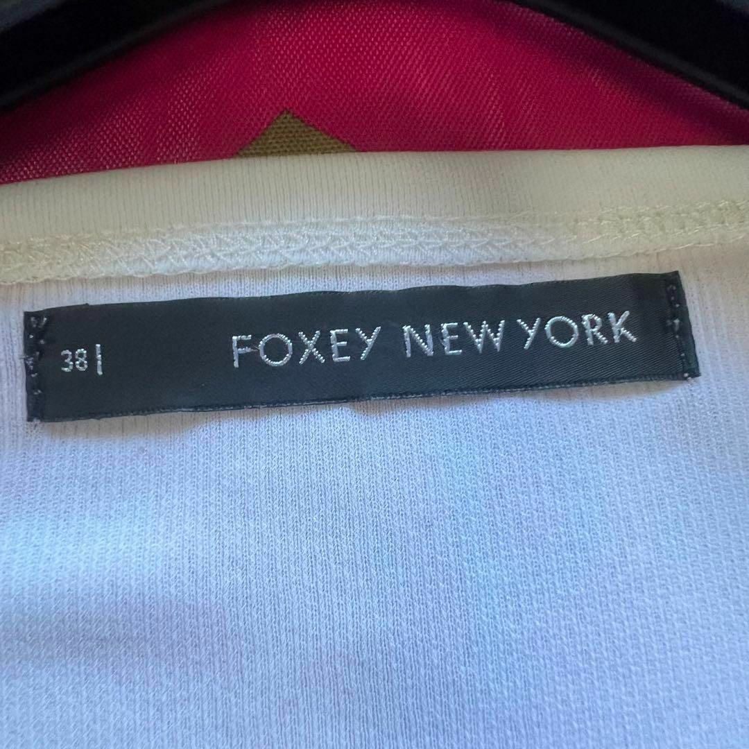 FOXEY NEW YORK(フォクシーニューヨーク)の【美品】FOXEY NEW  YORK 膝丈ワンピース ホワイト 長袖 38 レディースのワンピース(ひざ丈ワンピース)の商品写真