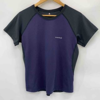 モンベル(mont bell)のレディース  Tシャツ カットソー(半袖 袖無し) 紫 ロゴプリント(カーディガン)