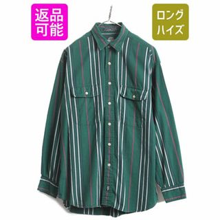 リーバイス(Levi's)の90s ドッカーズ リーバイス ストライプ 長袖 シャツ メンズ M / 古着 90年代 オールド LEVIS DOCKERS コットン ポケット付き マルチカラー(シャツ)