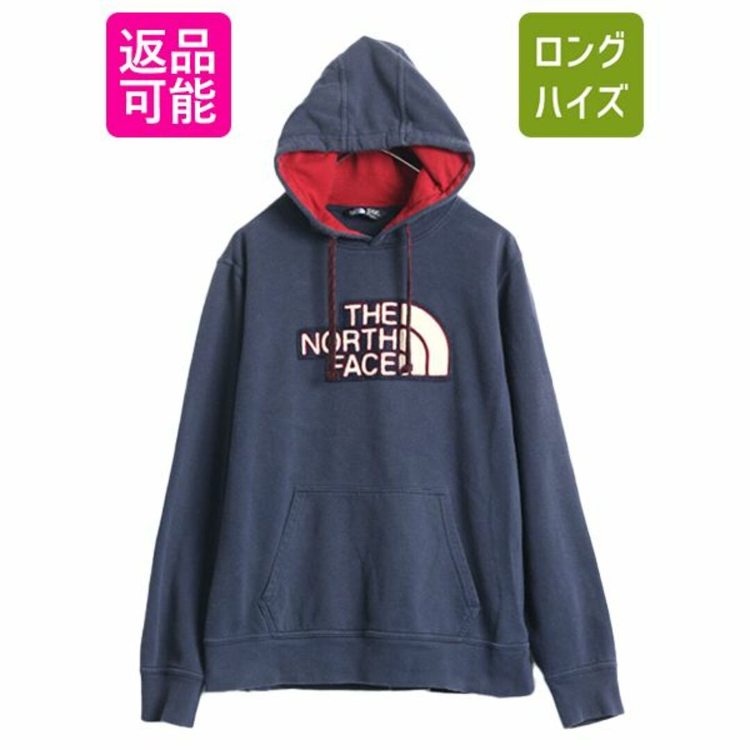 THE NORTH FACE(ザノースフェイス)のノースフェイス サガラ ワッペン スウェット フード パーカー メンズ M 古着 The North Face プルオーバー 刺繍 裏起毛 トレーナー 2トーン メンズのトップス(パーカー)の商品写真