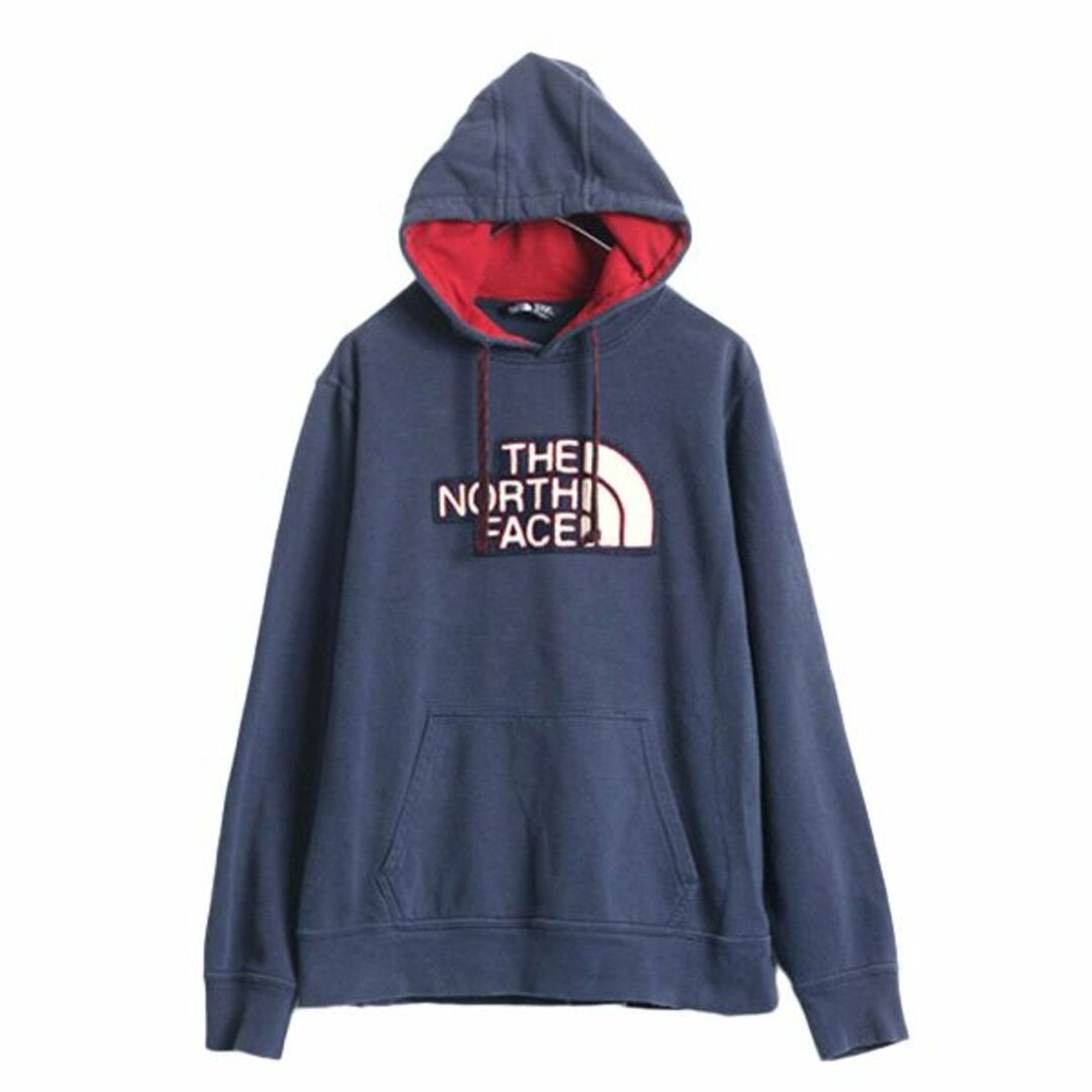 THE NORTH FACE(ザノースフェイス)のノースフェイス サガラ ワッペン スウェット フード パーカー メンズ M 古着 The North Face プルオーバー 刺繍 裏起毛 トレーナー 2トーン メンズのトップス(パーカー)の商品写真