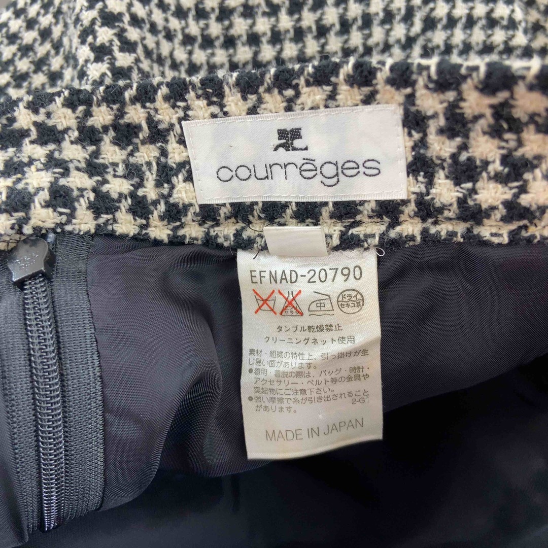 Courreges(クレージュ)のCourreges クレージュ レディース  ひざ丈スカート　タイト　千鳥格子　裏地 レディースのスカート(ひざ丈スカート)の商品写真