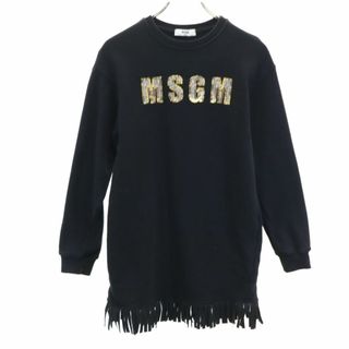 エムエスジイエム(MSGM)のエムエスジーエム 長袖 スウェット トレーナー 14 ブラック系 MSGM 裏起毛 キッズ 古着 【240310】(その他)