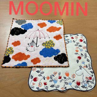 ムーミン(MOOMIN)の新品　MOOMINムーミン　タオルハンカチ　刺繍入り　２枚セット(ハンカチ)