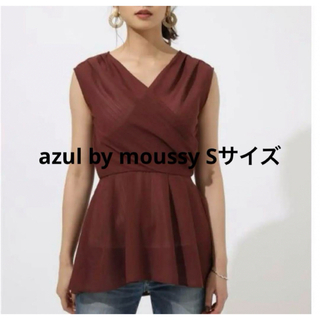 アズールバイマウジー(AZUL by moussy)のCACHE-COEUR BLOUSE アズールバイマウジー(シャツ/ブラウス(半袖/袖なし))