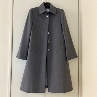 フォクシー(FOXEY)の♡極美品♡ FOXEY ストレッチダブルフェイスコート 40 グレー(スプリングコート)