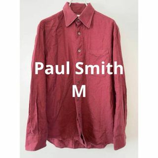 ポールスミス(Paul Smith)のPaul Smith 長袖 シャツ タマムシ加工 ワインレッド サイズM 日本製(シャツ)