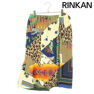 サカイ(sacai)のサカイ ×ペンドルトン PENDLETON  21-05492/Hank Willis Thomas Archive Print Mix Skirt アーカイブプリントミックススカート レディース 2(ひざ丈スカート)