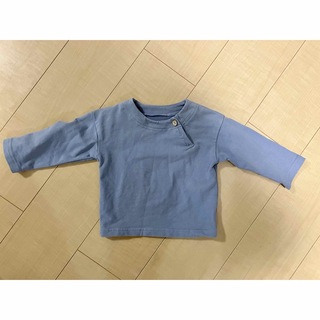 韓国 konoha Tシャツ カットソー トップス 80 ブルー(Ｔシャツ)