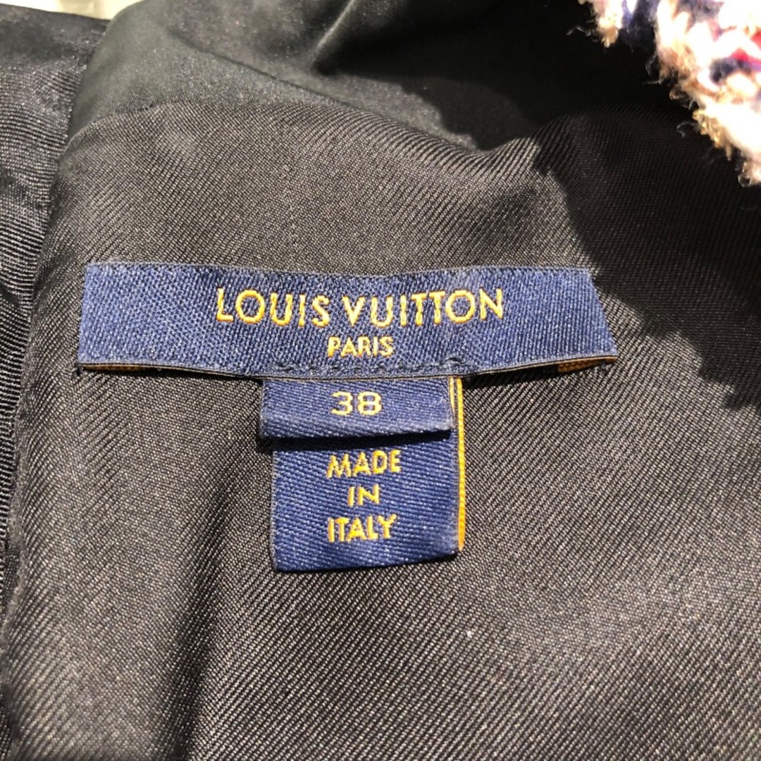 LOUIS VUITTON(ルイヴィトン)の　ルイ・ヴィトン LOUIS VUITTON スケータードレスベルテッドツイードワンピース サイズ38 FLDR57 マルチカラー ウール ウール56％コットン19％ポリエステル9％ナイロン9％レーヨン７％ レディース ワンピース レディースのワンピース(その他)の商品写真