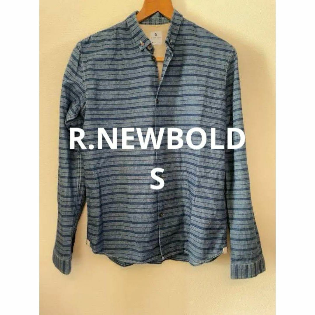 R.NEWBOLD(アールニューボールド)のR.NEWBOLD シャツ 長袖 ブルー コットン 麻 サイズS メンズ メンズのトップス(シャツ)の商品写真