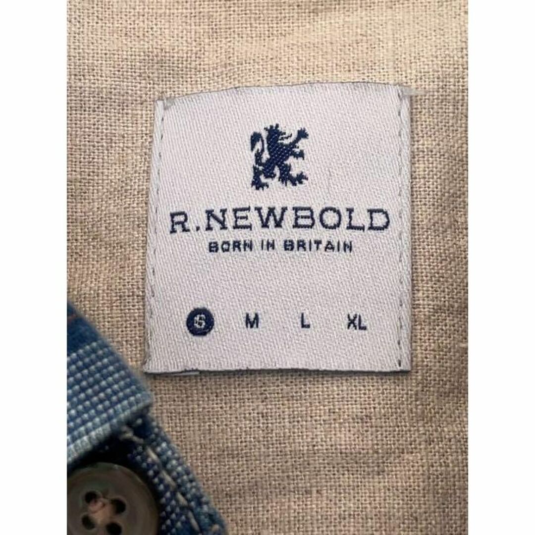 R.NEWBOLD(アールニューボールド)のR.NEWBOLD シャツ 長袖 ブルー コットン 麻 サイズS メンズ メンズのトップス(シャツ)の商品写真