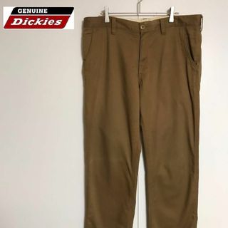 ディッキーズ(Dickies)の【ビッグサイズ】ディッキーズ　ロゴ入りストレートパンツ　キャメル　A975(デニム/ジーンズ)