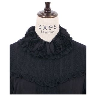 アクシーズファム(axes femme)の値下げ★新品未使用 axes femme シフォン薔薇装飾カットプルオーバー(カットソー(長袖/七分))