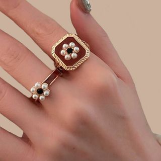 セット　リング 韓国　指輪 上品　お花　デイジー　フラワー　マーガレット(リング(指輪))