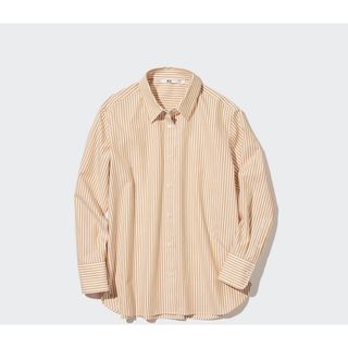 ユニクロ(UNIQLO)のUNIQLOユニクロ　コットンストライプシャツ L(シャツ/ブラウス(長袖/七分))