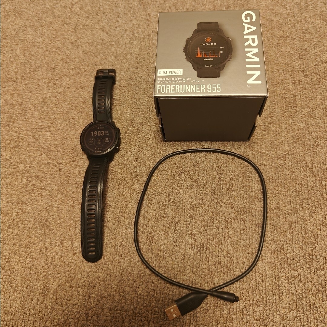 GARMIN(ガーミン)のGARMIN FORERUNNER 955 DUAL POWER BLAC スマホ/家電/カメラのスマートフォン/携帯電話(その他)の商品写真