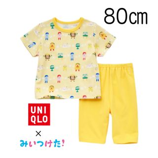 ユニクロ(UNIQLO)の【新品未使用】ユニクロ ベビー Eテレキッズ ドライパジャマ（半袖）80(パジャマ)