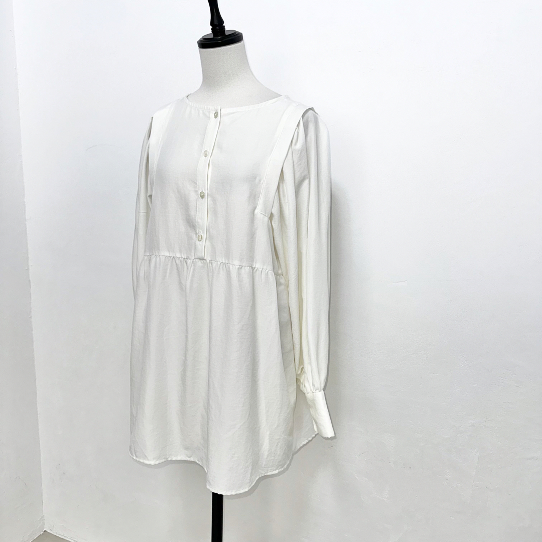 w closet(ダブルクローゼット)の【w closet】美品 2WAY ブラウス シャツ サテン レディースのトップス(シャツ/ブラウス(長袖/七分))の商品写真