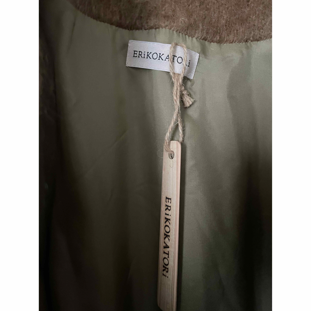 【美品】ERiKO KATORi キッドモヘアジャケット　ベージュ　フリーサイズ レディースのジャケット/アウター(ブルゾン)の商品写真