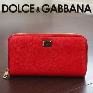 ドルチェアンドガッバーナ(DOLCE&GABBANA)のドルチェアンドガッバーナ レディース 長財布 ドルガバ レザー レッド  財布(財布)