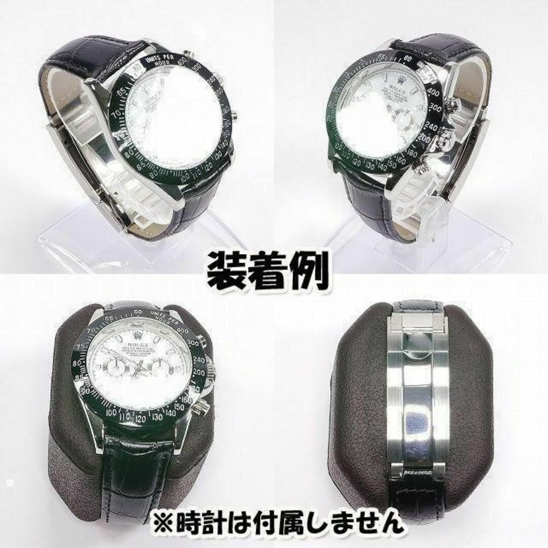 ROLEX(ロレックス)のロレックスにおすすめ！ バックル付き レザーベルト 20mm ブラック メンズの時計(レザーベルト)の商品写真