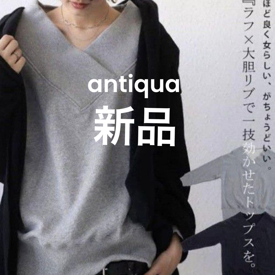 antiqua(アンティカ)の【antiqua】アンティカ 新品　スウェット トレーナー グレー レディースのトップス(トレーナー/スウェット)の商品写真