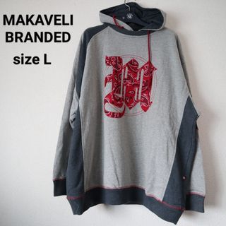 マキャヴェリブランド(MAKAVELI BRANDED)のMAKAVELI BRANDED 異素材 ペイズリー パーカー 大きいサイズ(パーカー)