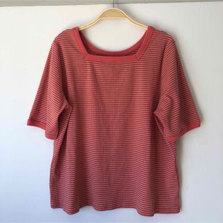 ノアンヌ　大きいサイズ　3L ボーダー　Tシャツ　2way レディース　トップス(カットソー(半袖/袖なし))