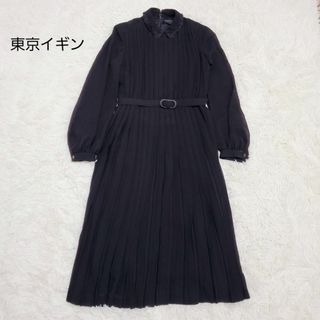 トウキョウイギン(TOKYO IGIN)の東京イギン ワンピース ブラックフォーマル 喪服 プリーツ レース ベルト L(ロングワンピース/マキシワンピース)