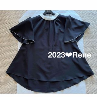 René - ルネ Rene❤︎2023❤︎Bi-Color ブラウス❤︎ブラック❤︎34